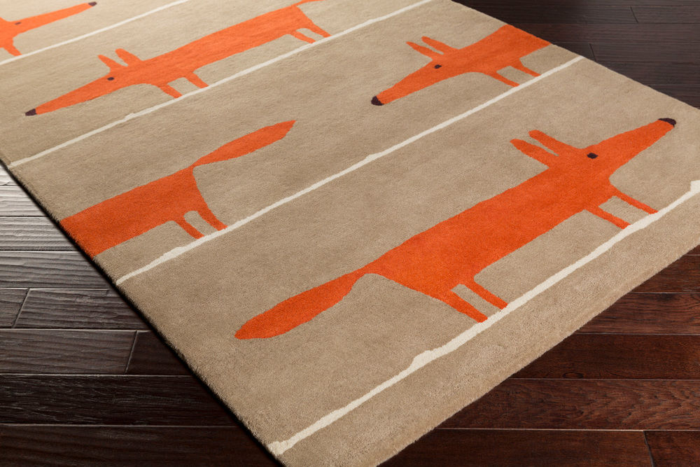 Surya Scion SCI23 Burnt Orange Abstract Wool Rug from the Modern Rug Masters collection at