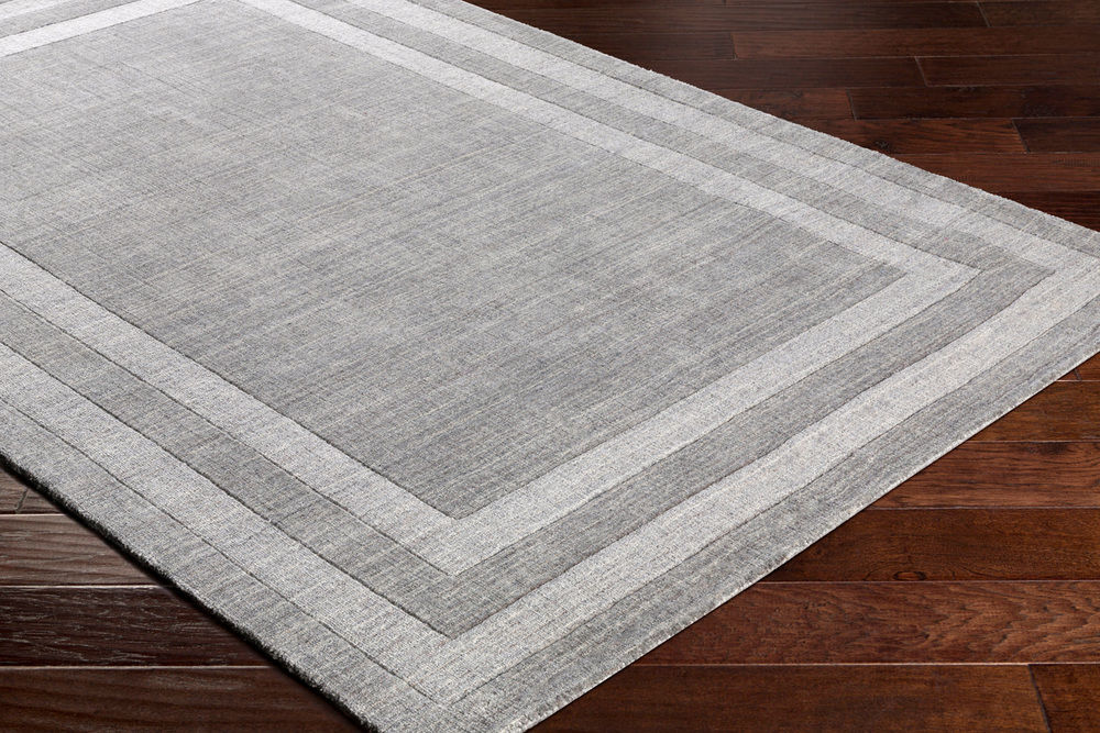 Surya Sorrento SOT2304 Medium Gray Synthetic Bordered Rug from the