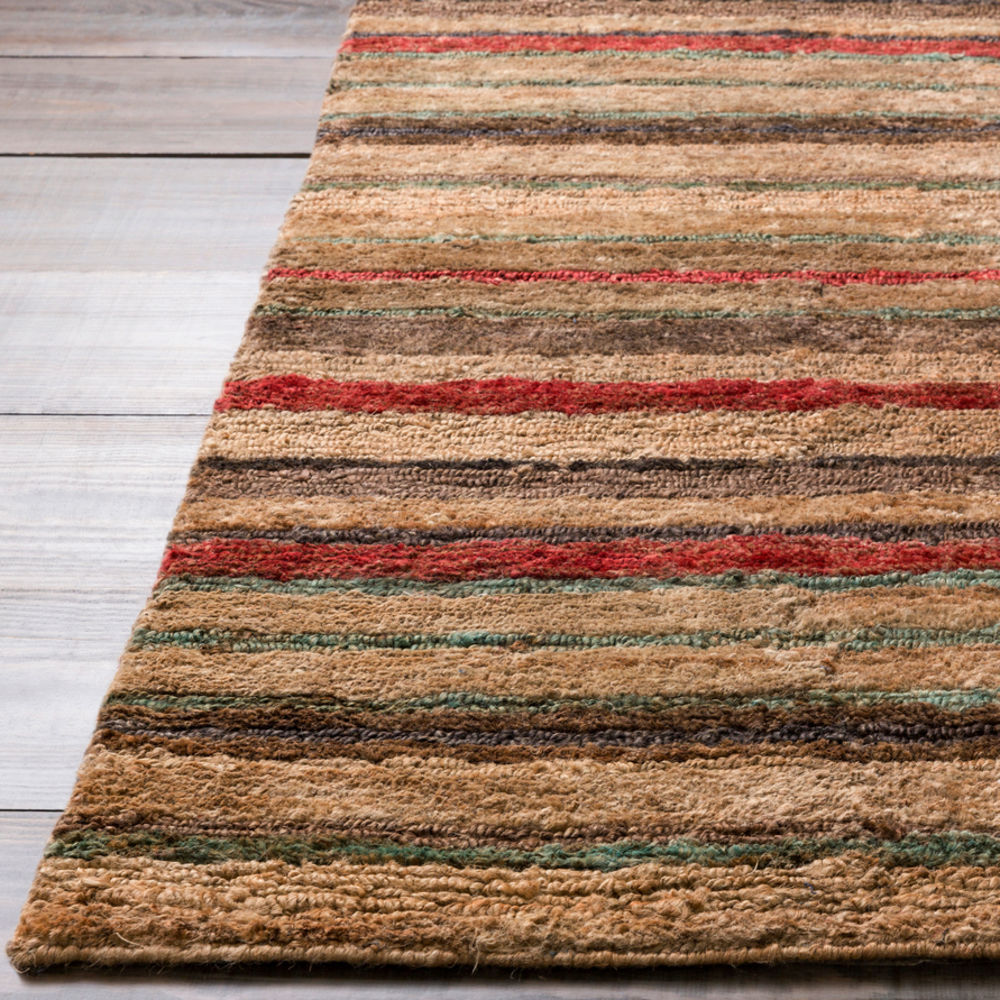 Surya Trinidad TND1120 Rust Natural Fiber Striped Rug from the Sisal