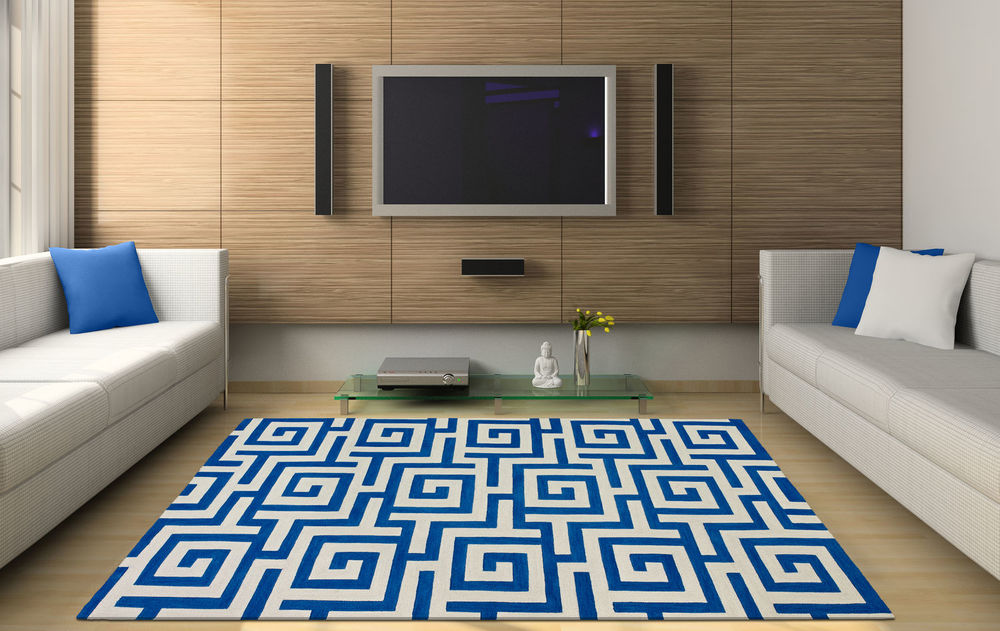 Modern Loom Infinity IF1 Cobalt Rug from the Bauhaus Minimal Design