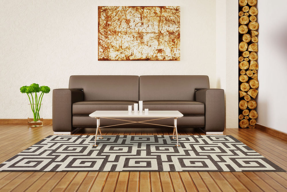 Modern Loom Infinity IF1 Pewter Rug from the Bauhaus Minimal Design