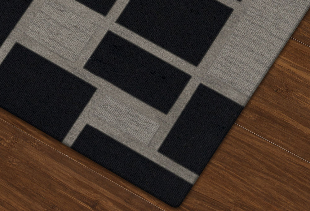 Modern Loom Quest QT2 Blackstone Patterned Rug from the Bauhaus Minimal