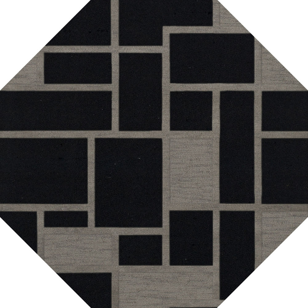 Modern Loom Quest QT2 Blackstone Patterned Rug from the Bauhaus Minimal