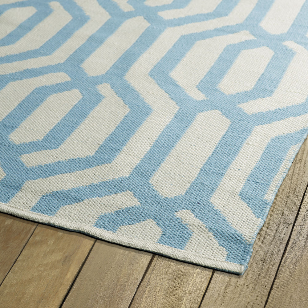 Modern Loom Brisa Spa Blue Outdoor Patterned Modern Rug from the