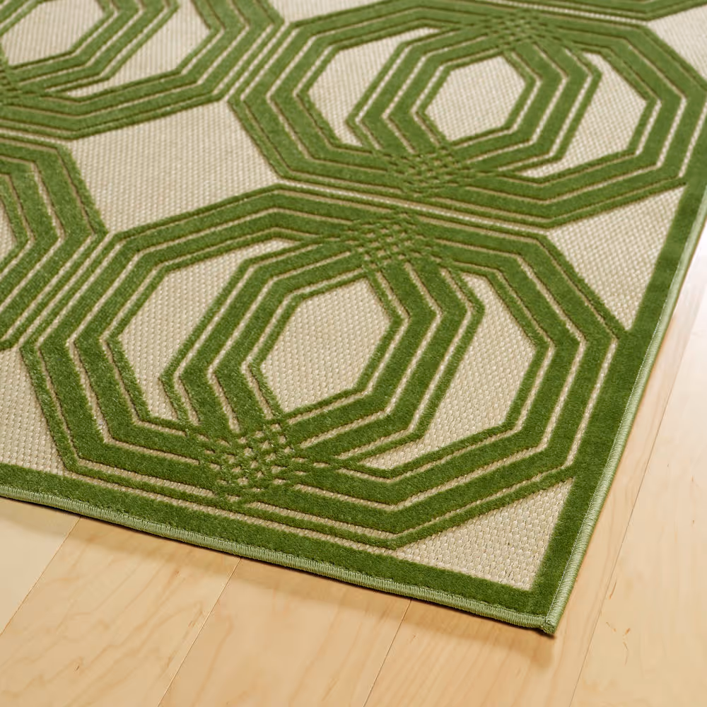 Modern Loom Fresh Air Green Outdoor Patterned Modern Rug from the