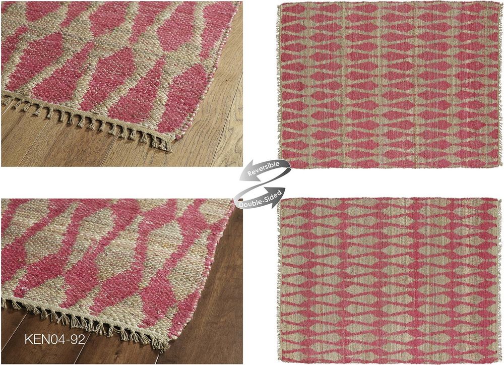 Modern Loom Kenwood Flatweave Pink Patterned Modern Rug from the Sisal