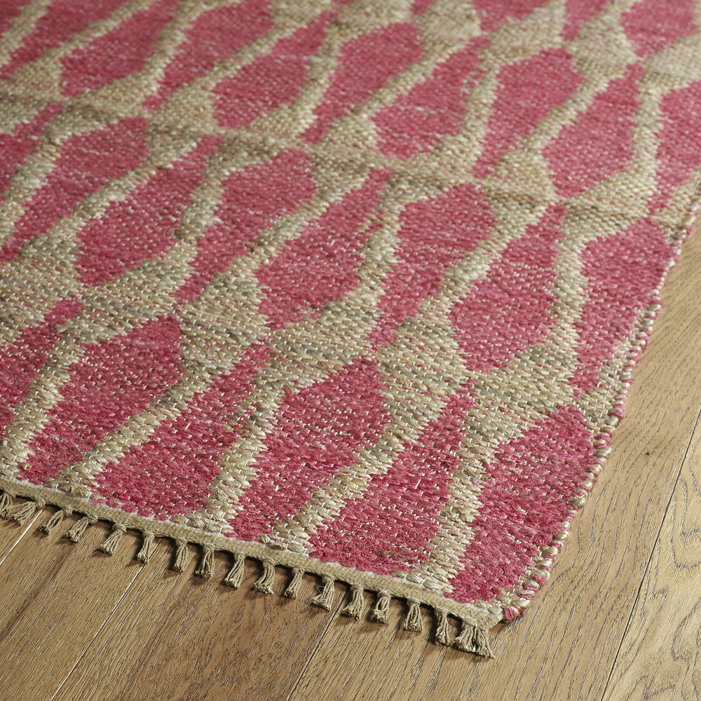 Modern Loom Kenwood Flatweave Pink Patterned Modern Rug from the Sisal