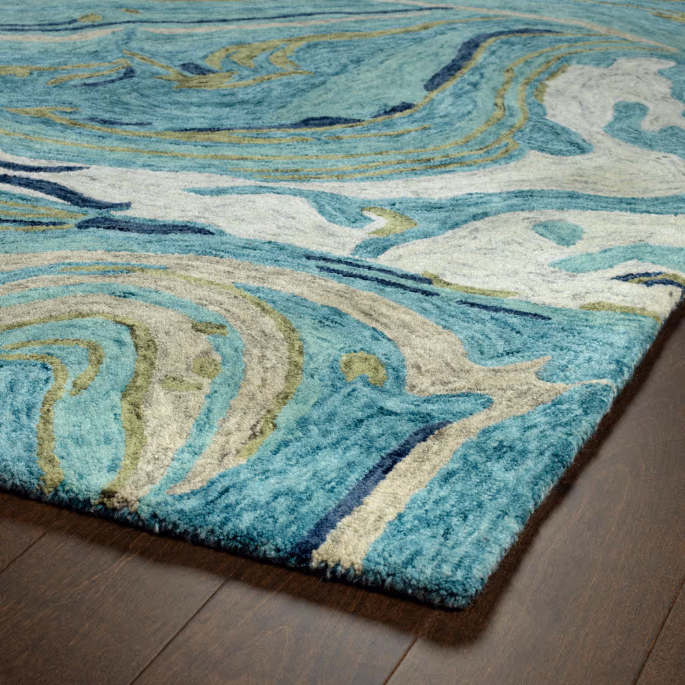 Modern Loom Marble Hand Tufted Teal Modern Rug from the Modern Rug