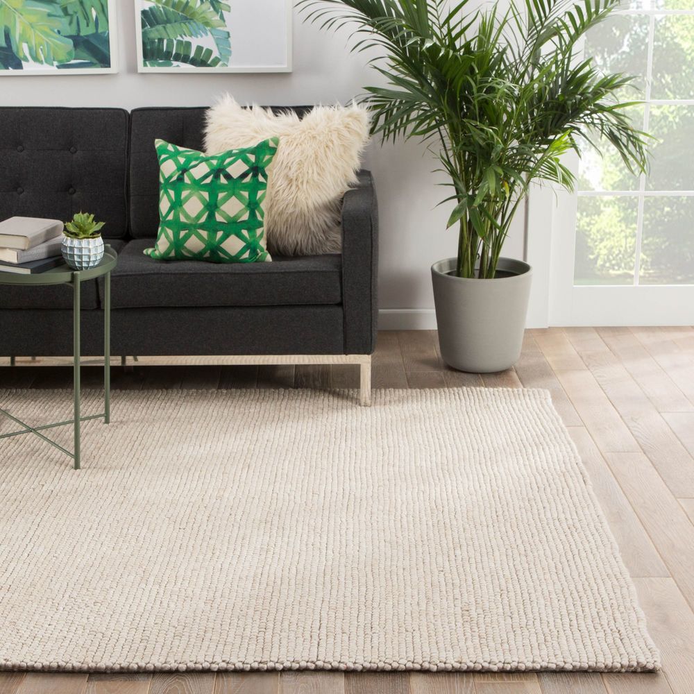 Jaipur Living Sandia SAN01 Blaine White Ivory Hand Loomed Wool Rug from the Modern Rug Masters