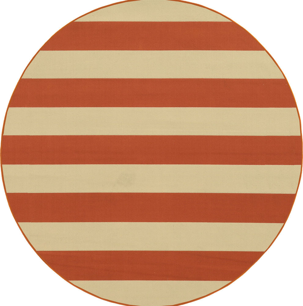 Modern Loom Riviera 7310_4768B Orange Outdoor Rug from the Striped Rugs