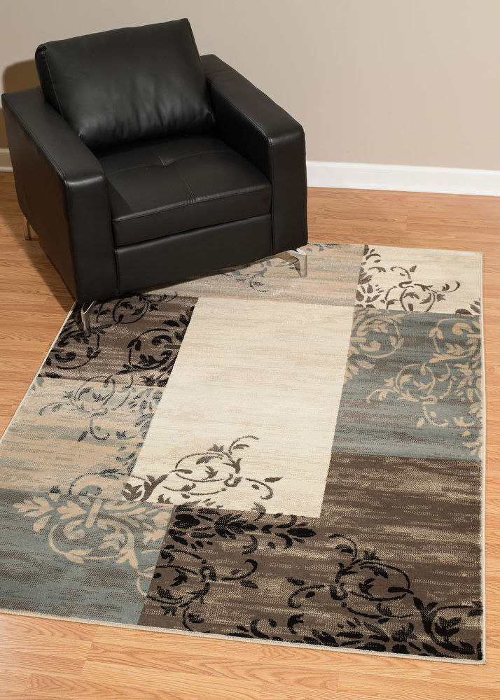 Modern Loom Laramie 7410_3002_30967 Blue/Grey Bordered Polyester Rug