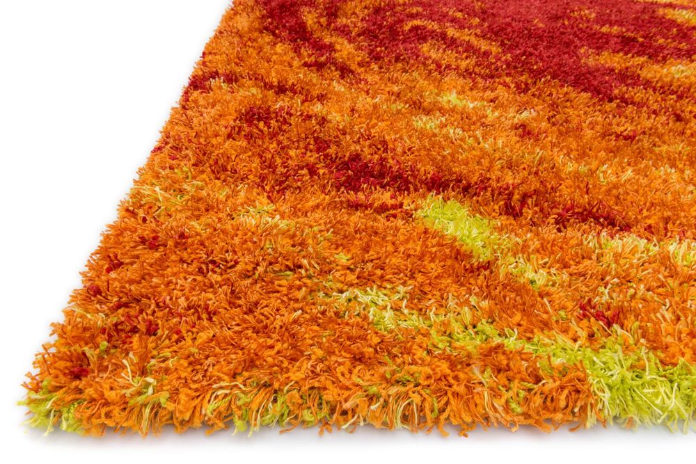 Modern Loom Barcelona Shag BS02 Fire Synthetic Shag Rug from the Modern Rug Masters collection