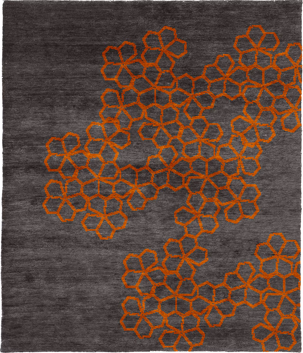 Morning Glory B Wool Hand Knotted Tibetan Rug