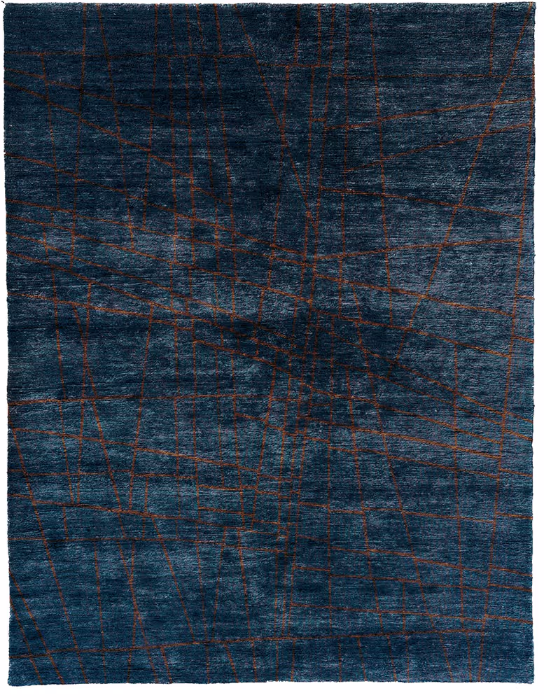 Striations Wool Hand Knotted Tibetan Rug
