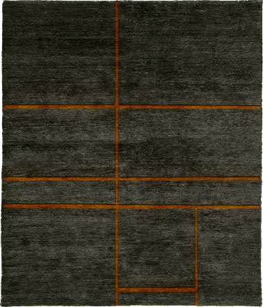Expression In Lines B Wool Hand Knotted Tibetan Rug Product Image