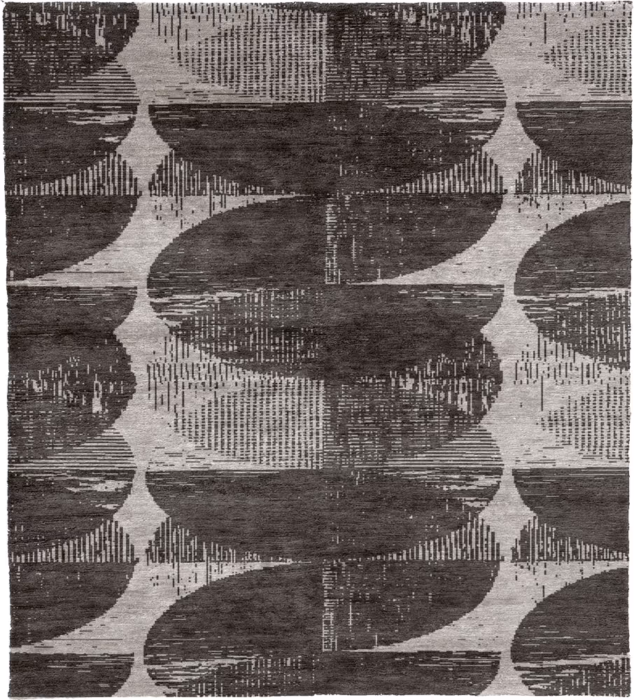 Grunge A Silk Wool Hand Knotted Tibetan Rug