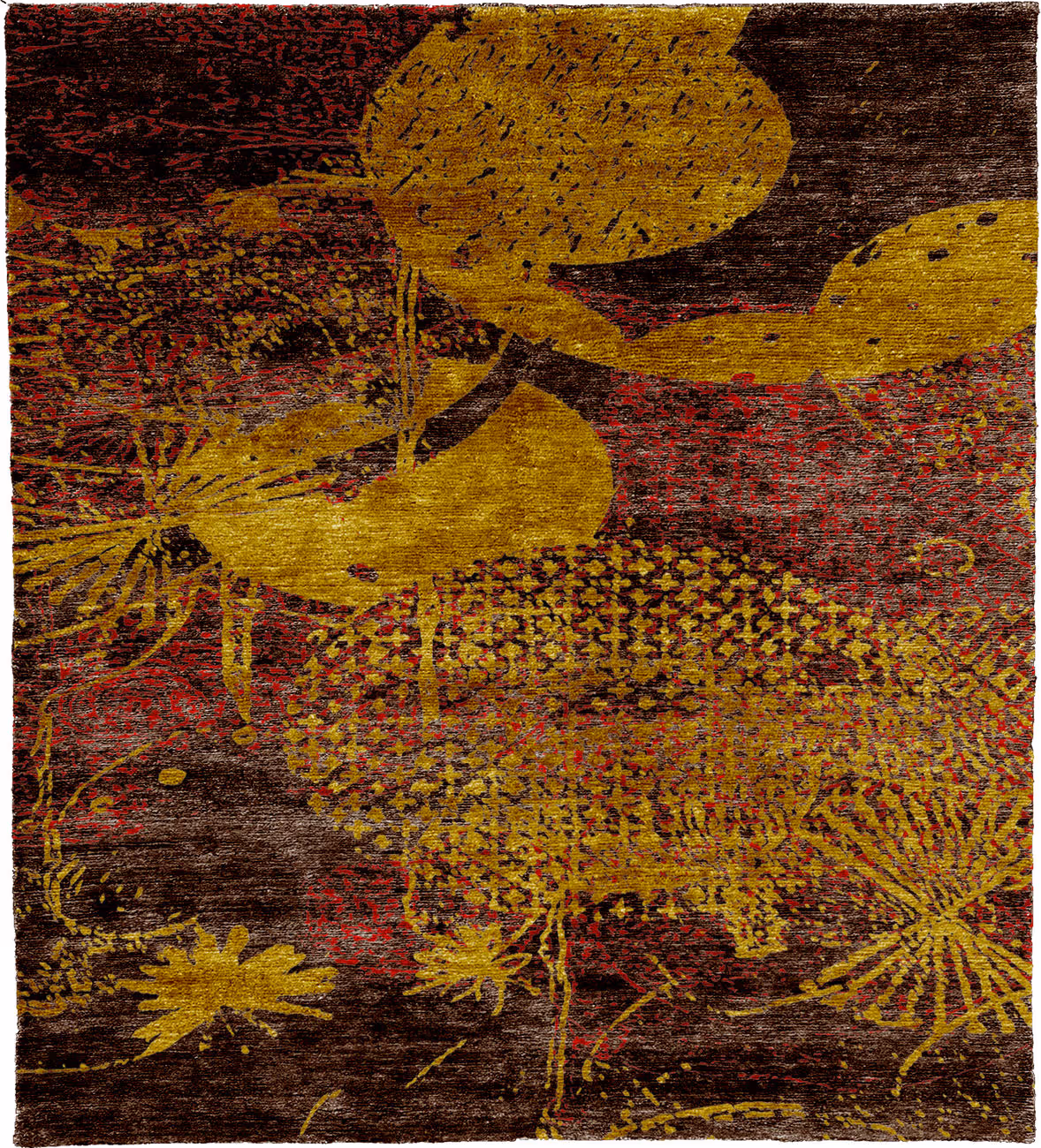 Kneeling D Silk Hand Knotted Tibetan Rug