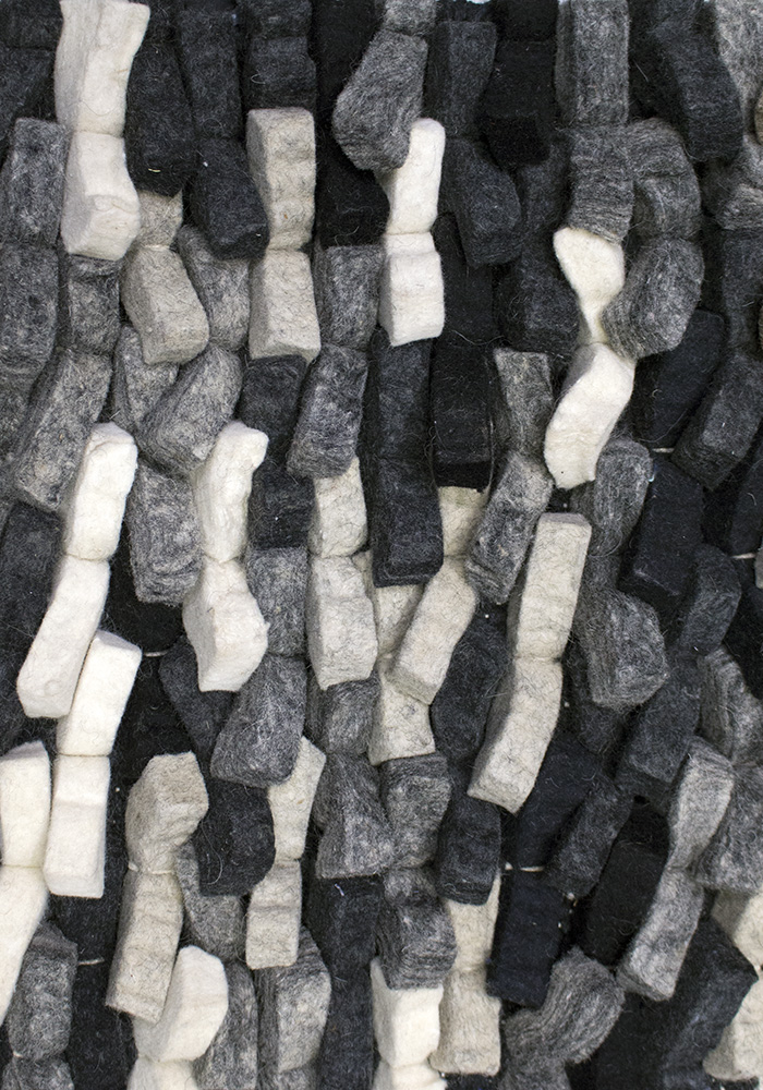 Cobblestone Black / White / Coal / Silver / Charcoal Felt Shag Rug Product Image