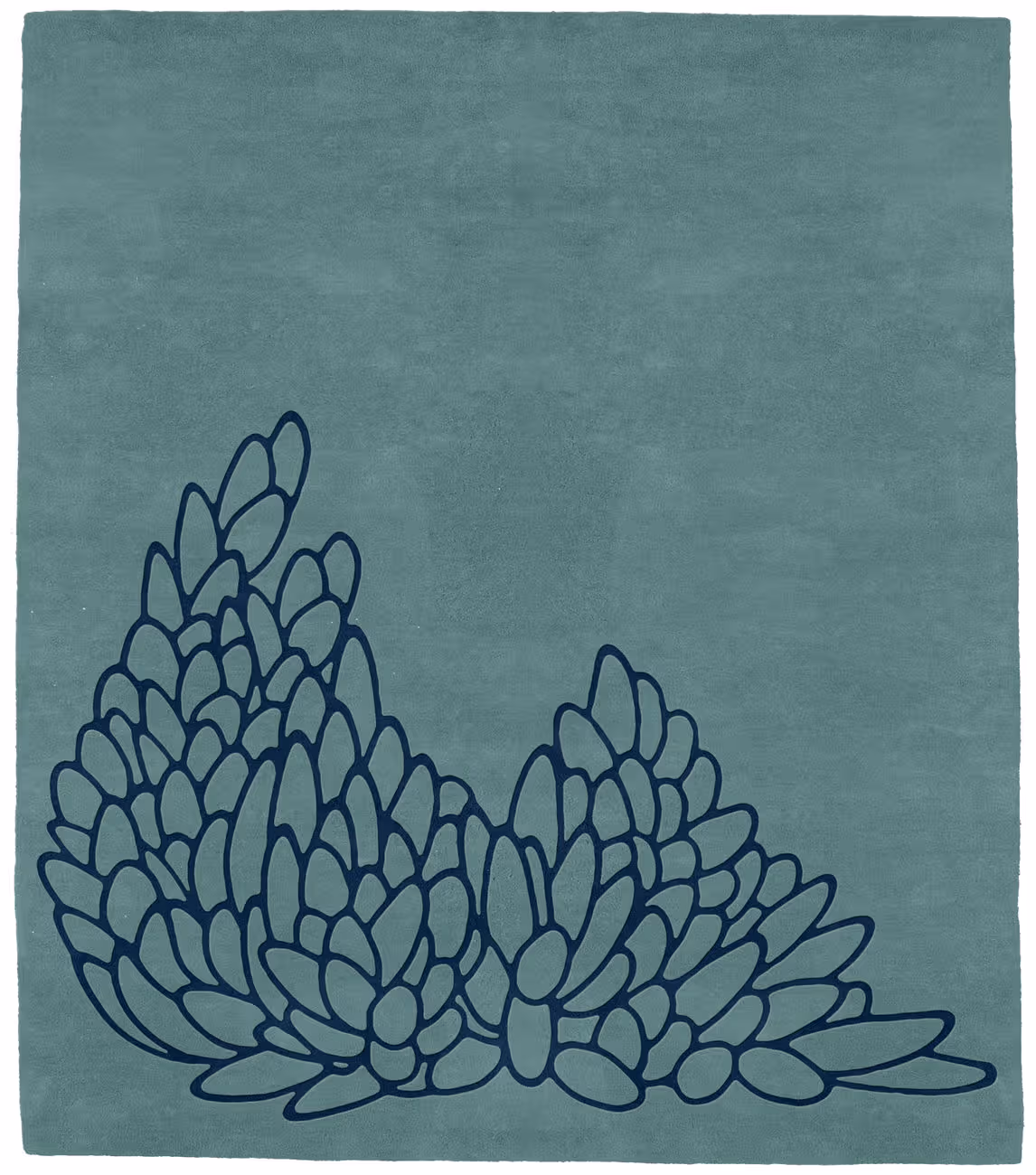Leaves Cobalt Rug