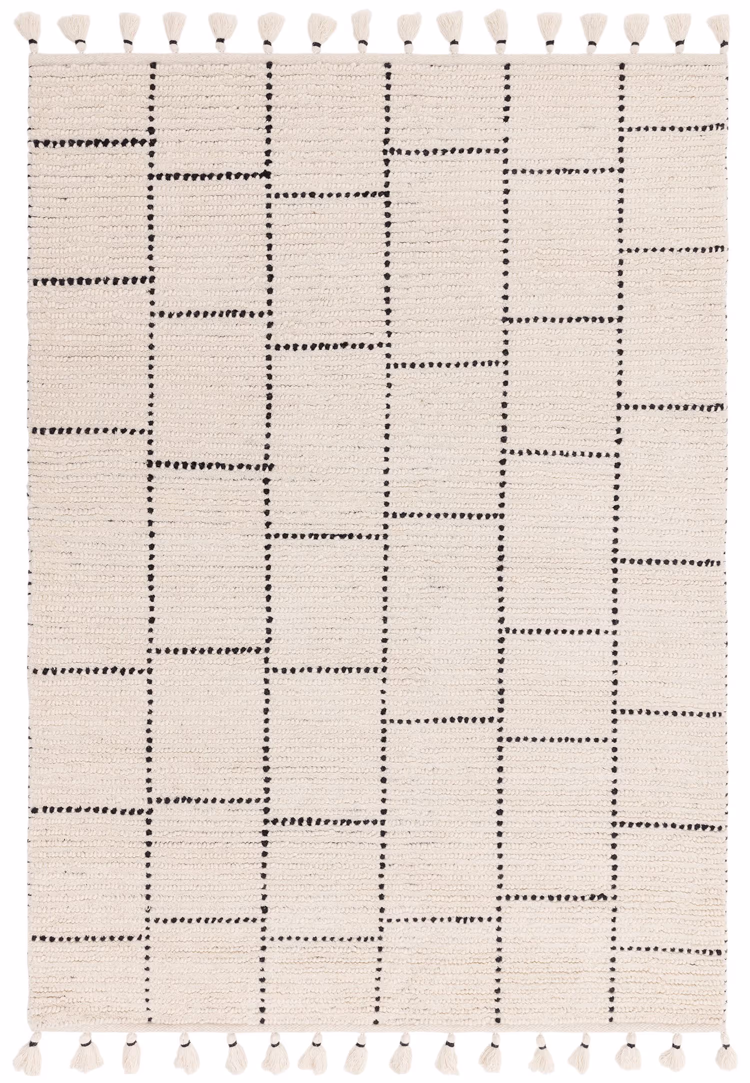 Nepal Cream/Black Tile Rug