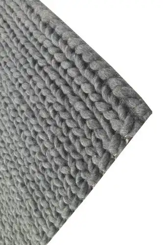 Thick Braid 1 Gray Felted Rug Product Image