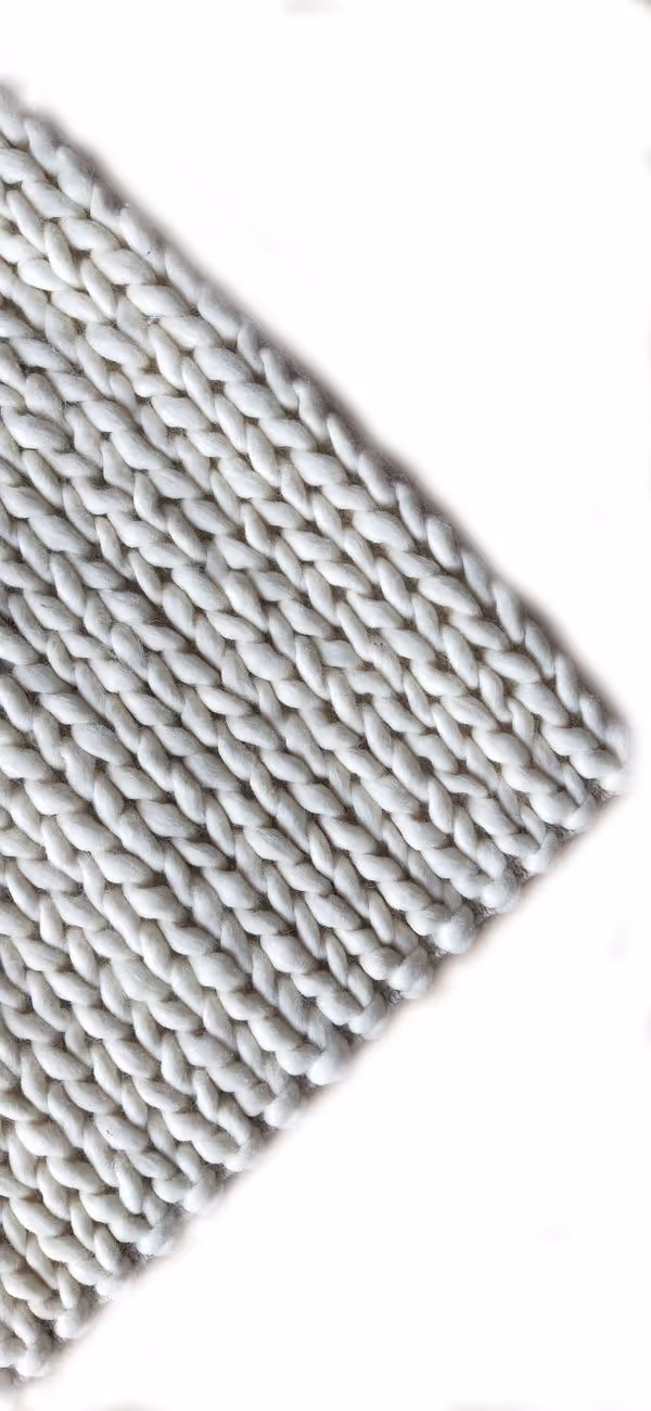 Thick Braid White Felted Rug