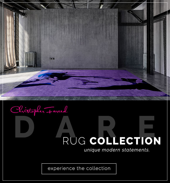 Christopher Fareed, DARE Collection Rugs, unique modern statements, shop this look