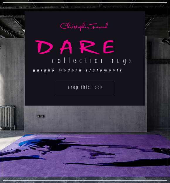Christopher Fareed, DARE Collection Rugs, unique modern statements, shop this look