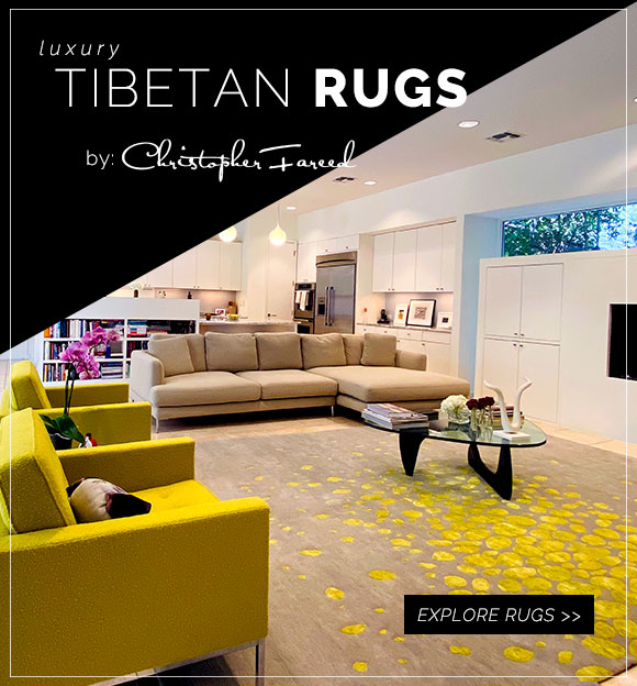 Experience the beauty of luxury wool and silk Tibetan rugs by Christopher Fareed. Explore rugs now.