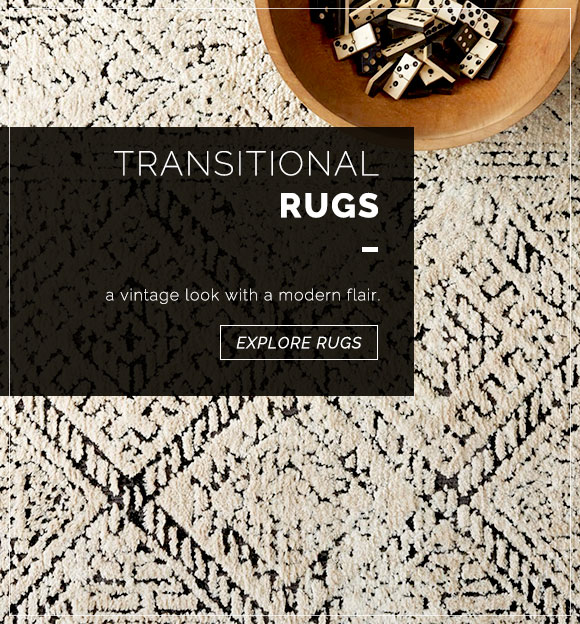 Transitional rugs: a vintage look with a modern flair. Explore rugs now