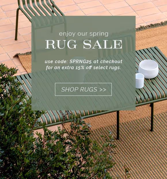 Enjoy our spring rug sale! Use code: SPRNG25 at checkout for an extra 15% off select area rugs. Shop our rug collections now.