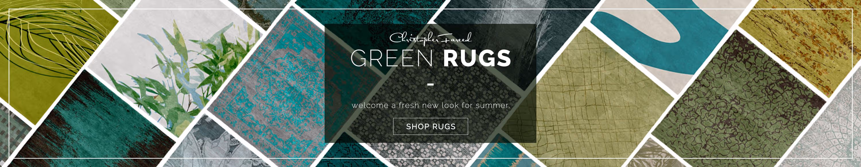 Welcome a fresh new look for summer with Christopher Fareed's collection of luxuriously handmade green rugs.