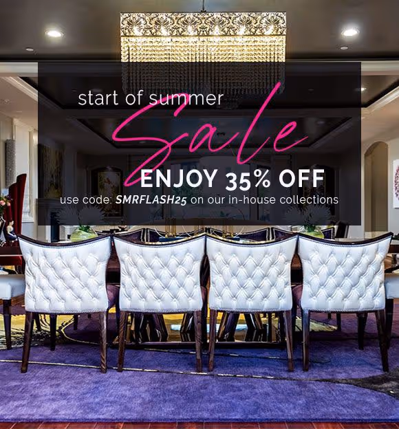 Enjoy a 35% discount on our in-house rug collections during our start of summer flash event! Use code SMRFLASH25 at checkout. Offer only valid until June 18th. Discover the luxurious area rugs we have to offer.