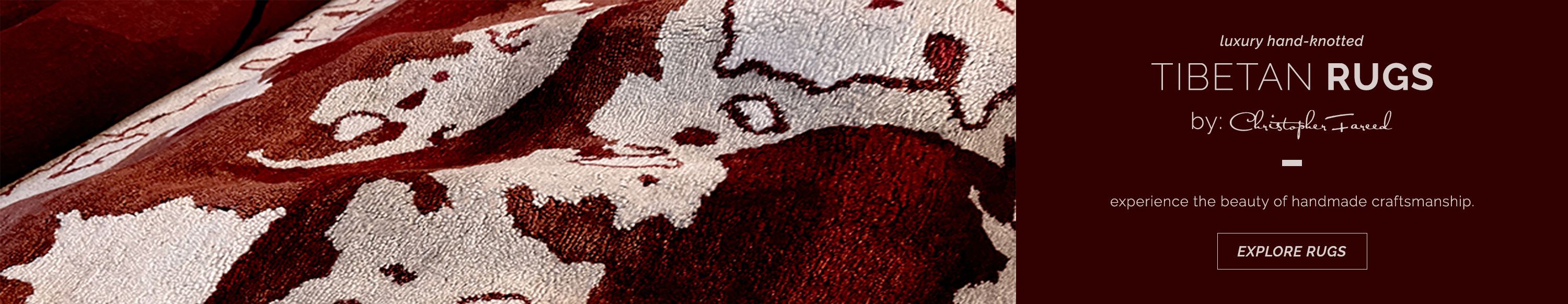 Experience the beauty of luxury wool and silk Tibetan rugs by Christopher Fareed. Explore handmade rugs now.